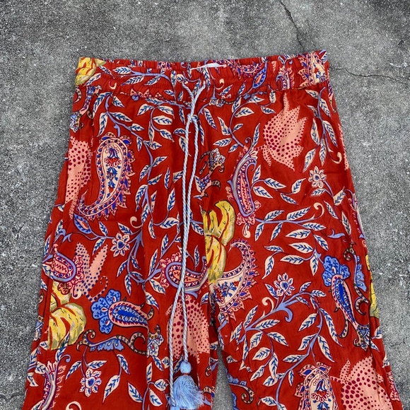 Anthropologie Floral Paisley Boho Casual Pants - Picture 2 of 8